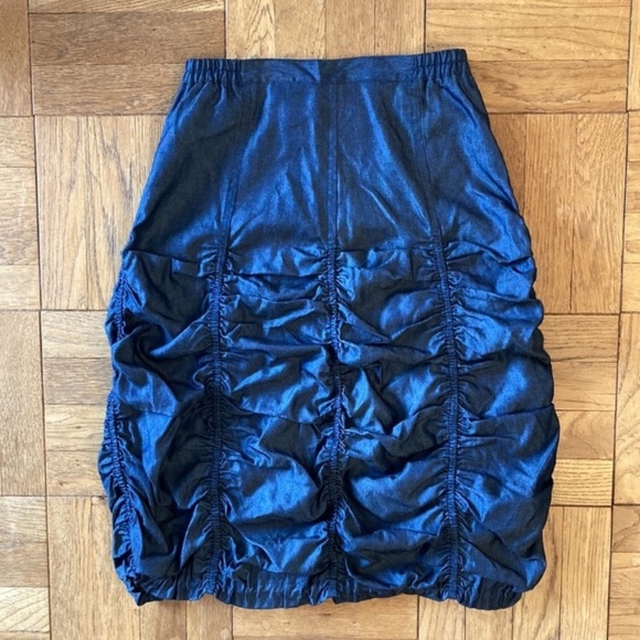 Hanna for La Journee ruched denim skirt, marked Hanna size 0, fits like S - Picture 7 of 8